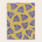 Blue Wispy Leaves Contemporary Abstract Pattern on Mustard Gold Notebook Gallery Image 4