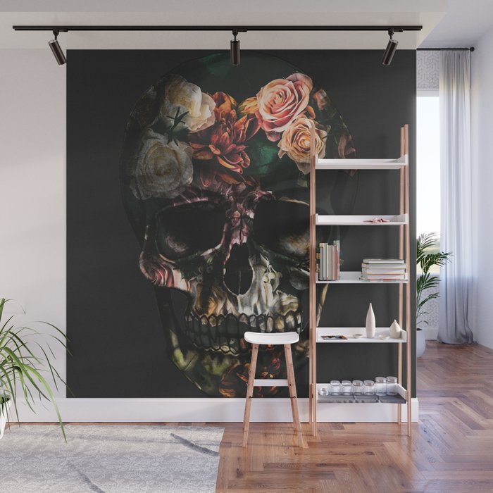 FLORAL SKULL Wall Mural Gallery Image 1