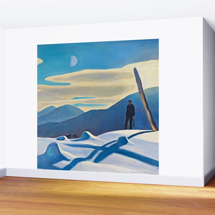 The Trapper, Winter Mountain landscape painting by Rockwell Kent Wall Mural Gallery Image 2