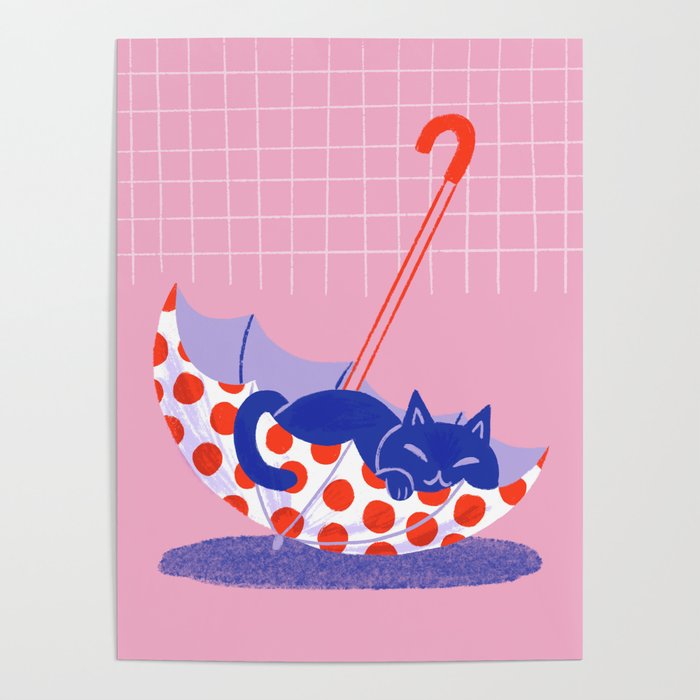 Umbrella Cat Poster Gallery Image 1