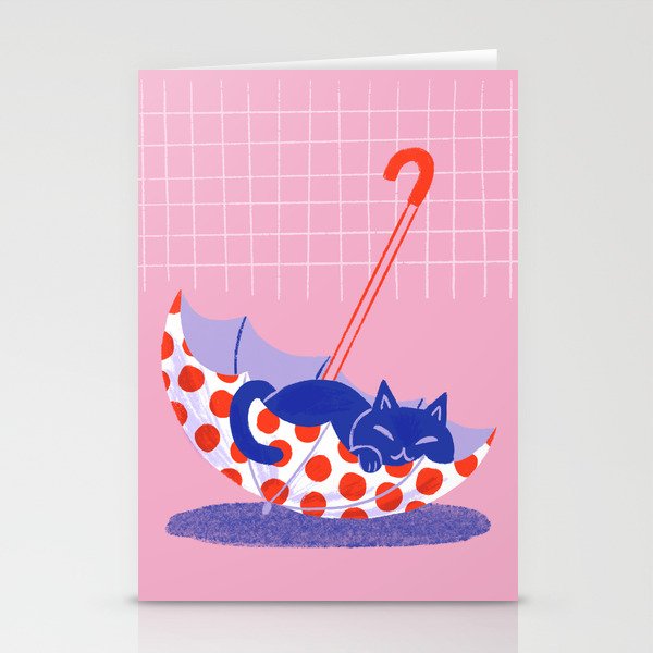 Umbrella Cat Stationery Card Gallery Image 1