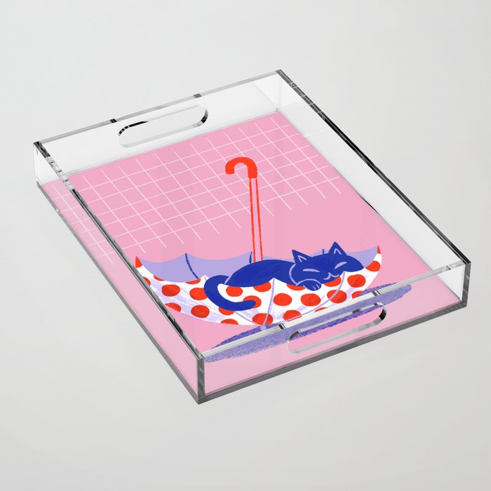 Umbrella Cat Acrylic Tray Gallery Image 1