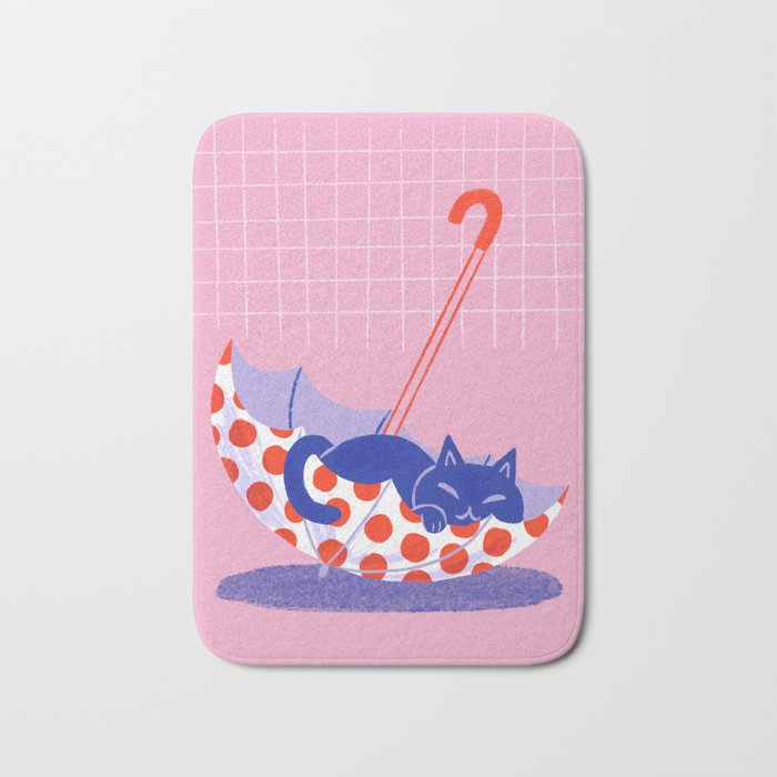Umbrella Cat Bath Mat Gallery Image 1