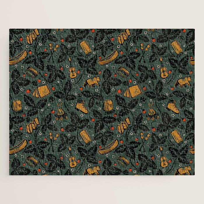 Summer Camping - Forest Green Jigsaw Puzzle Gallery Image 1