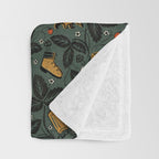 Summer Camping - Forest Green Throw Blanket Gallery Image 3