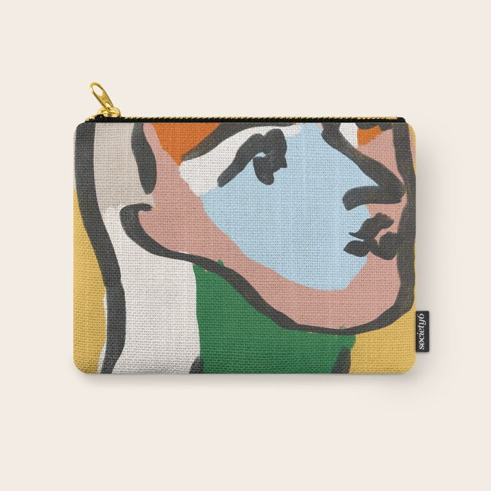 Ninette in Yellow Modern Portrait Print Art Print Carry All Pouch Gallery Image 1