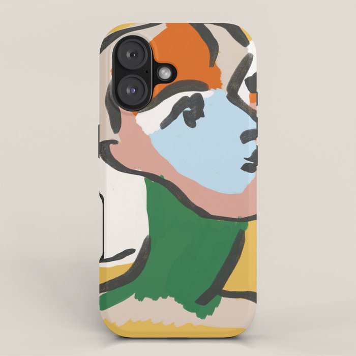 Ninette in Yellow Modern Portrait Print Art Print iPhone Case