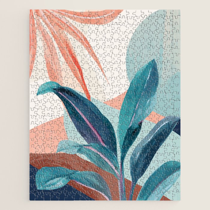 Abstract Art Tropical Leaves 15 Jigsaw Puzzle Gallery Image 1