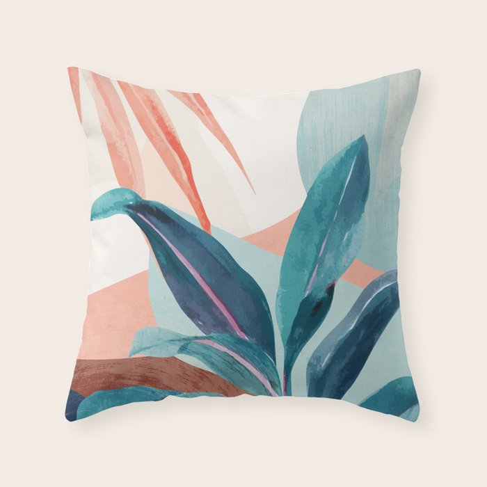 Abstract Art Tropical Leaves 15 Throw Pillow Gallery Image 6