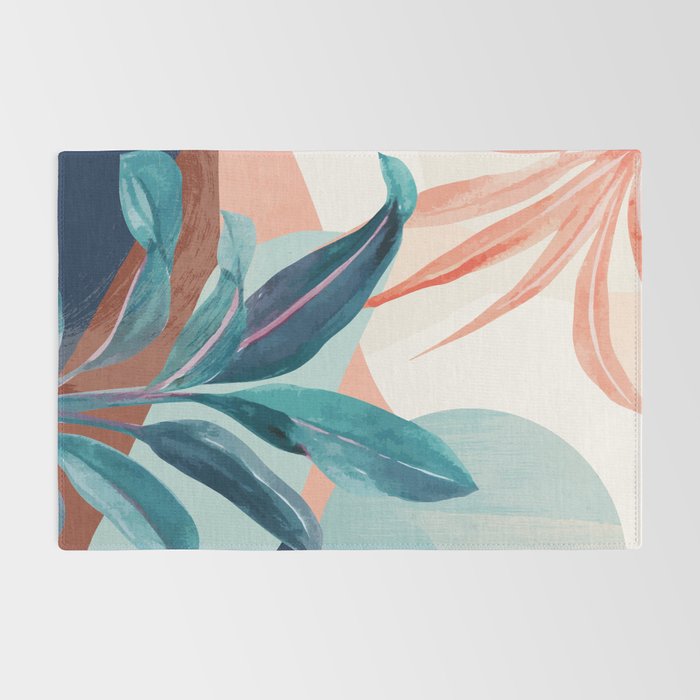 Abstract Art Tropical Leaves 15 Rug Gallery Image 2