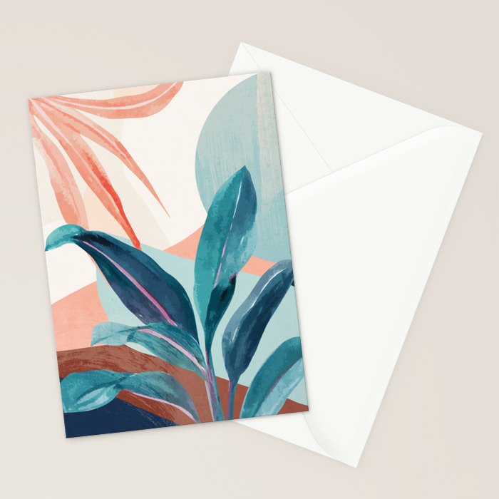 Abstract Art Tropical Leaves 15 Stationery Card Gallery Image 2