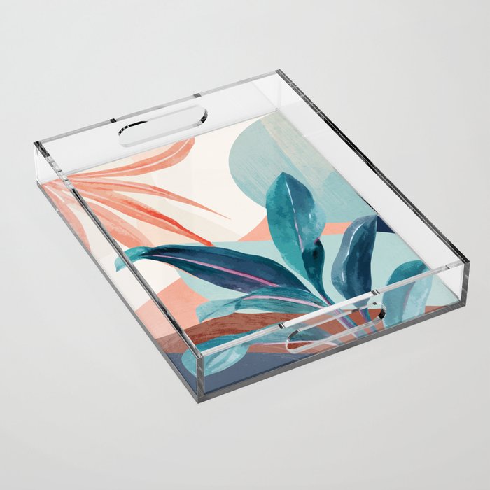 Abstract Art Tropical Leaves 15 Acrylic Tray Gallery Image 1