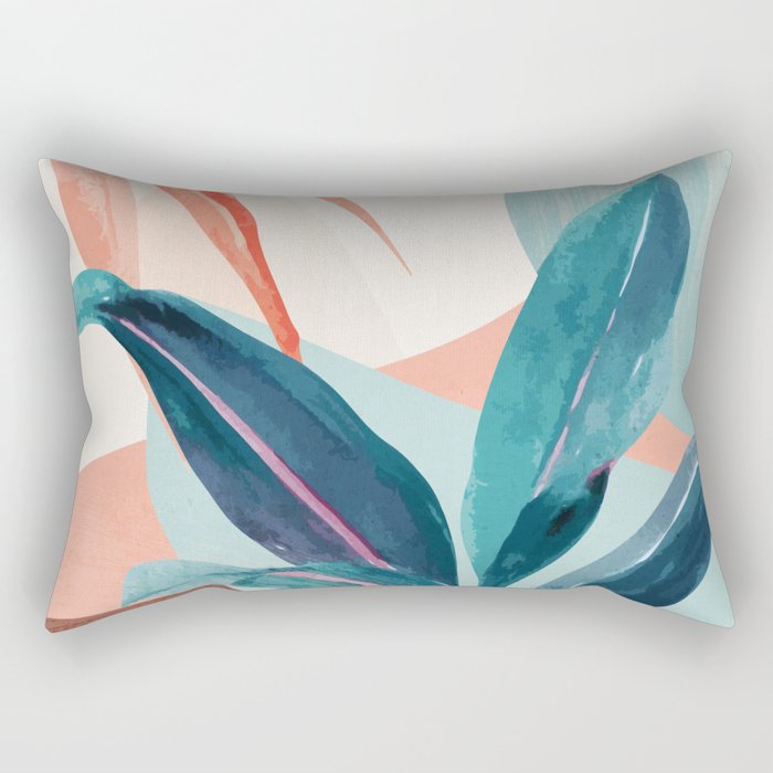 Abstract Art Tropical Leaves 15 Rectangular Pillow Gallery Image 2