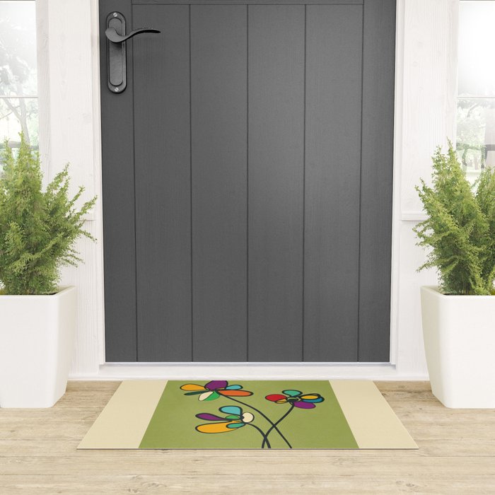 Line Little Wildflowers 1 Welcome Mat Gallery Image 3