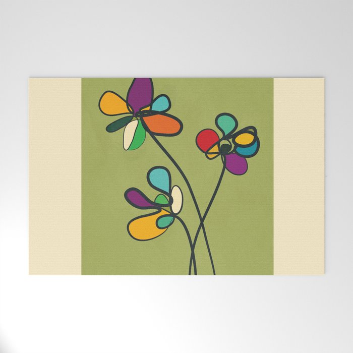 Line Little Wildflowers 1 Welcome Mat Gallery Image 1
