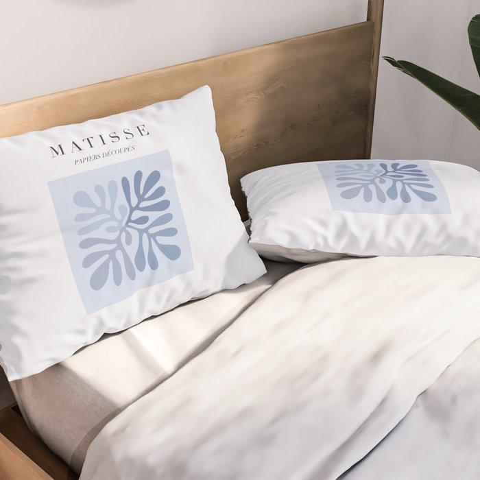 Blue Matisse Exhibition Poster - Light Blue Henri Matisse Cut Outs Vintage Poster Matisse Pillow Sham Gallery Image 2