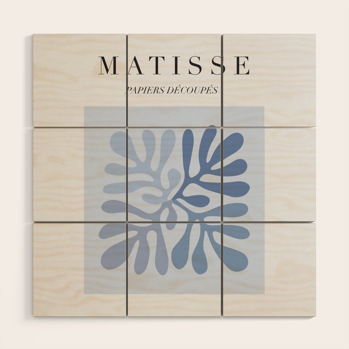 Blue Matisse Exhibition Poster - Light Blue Henri Matisse Cut Outs Vintage Poster Matisse Wood Wall Art Gallery Image 1