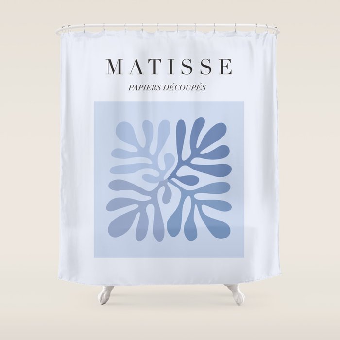 Blue Matisse Exhibition Poster - Light Blue Henri Matisse Cut Outs Vintage Poster Matisse Shower Curtain Gallery Image 1
