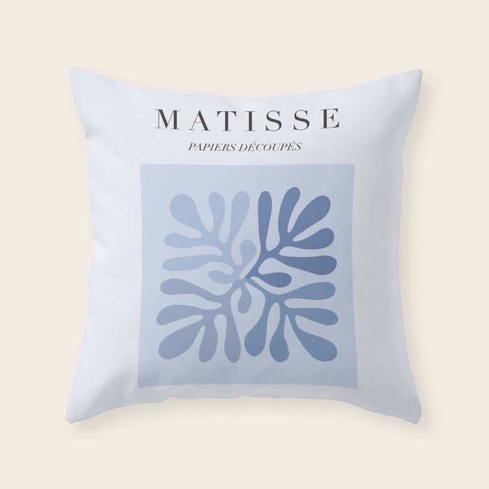 Blue Matisse Exhibition Poster - Light Blue Henri Matisse Cut Outs Vintage Poster Matisse Throw Pillow Gallery Image 6