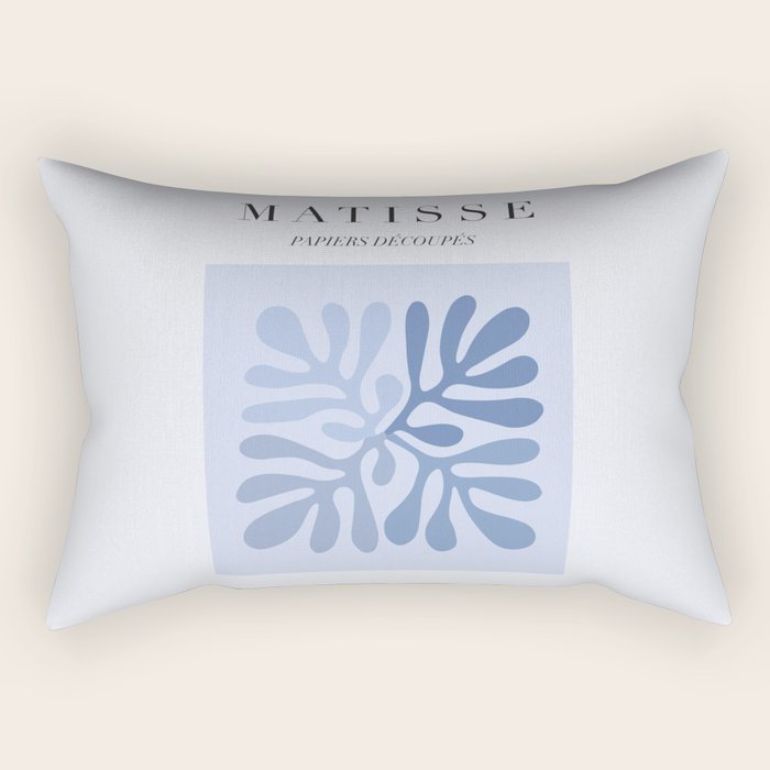 Blue Matisse Exhibition Poster - Light Blue Henri Matisse Cut Outs Vintage Poster Matisse Rectangular Pillow Gallery Image 1