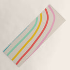 Abstract Pastel Rainbow Lines Yoga Mat Gallery Image 1