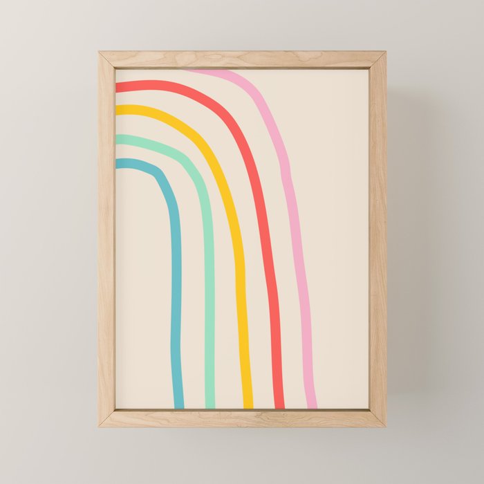 Abstract Pastel Rainbow Lines Mini Art Print Gallery Image 1