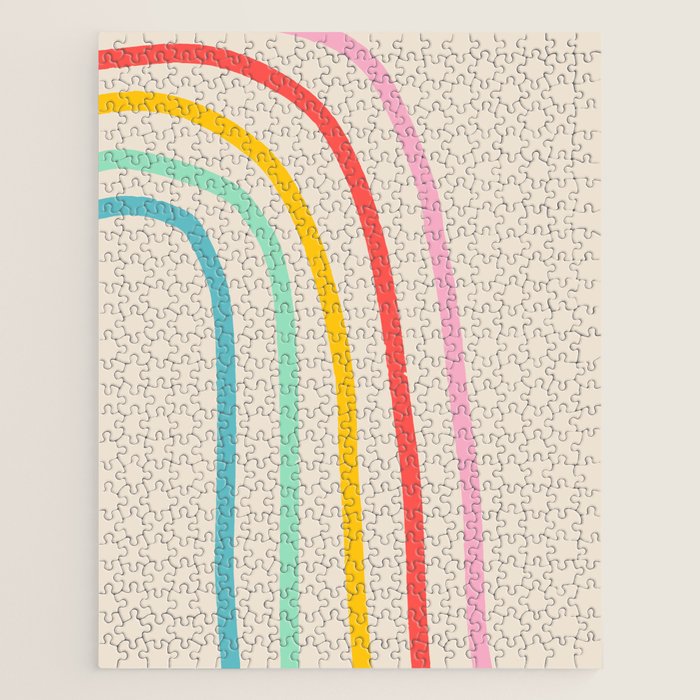 Abstract Pastel Rainbow Lines Jigsaw Puzzle Gallery Image 1
