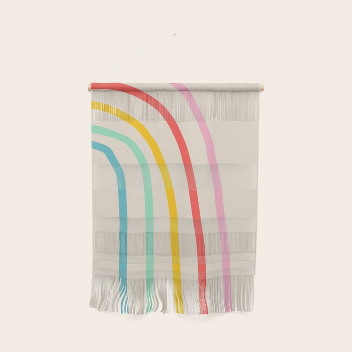 Abstract Pastel Rainbow Lines Wall Hanging Gallery Image 1
