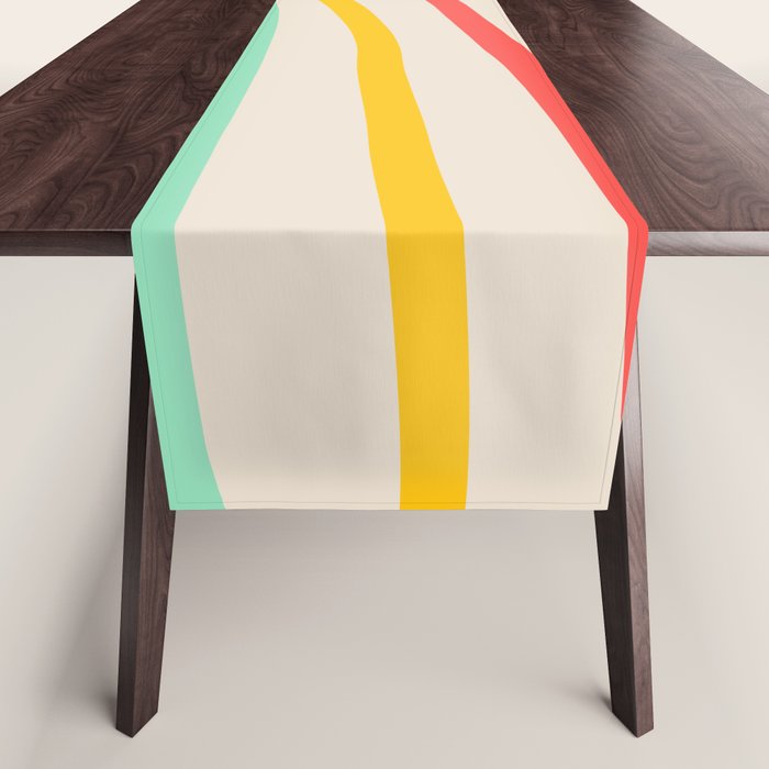 Abstract Pastel Rainbow Lines Table Runner Gallery Image 1