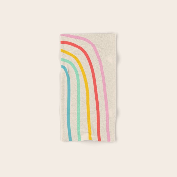 Abstract Pastel Rainbow Lines Bath Towel Gallery Image 1