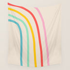 Abstract Pastel Rainbow Lines Wall Tapestry Gallery Image 4