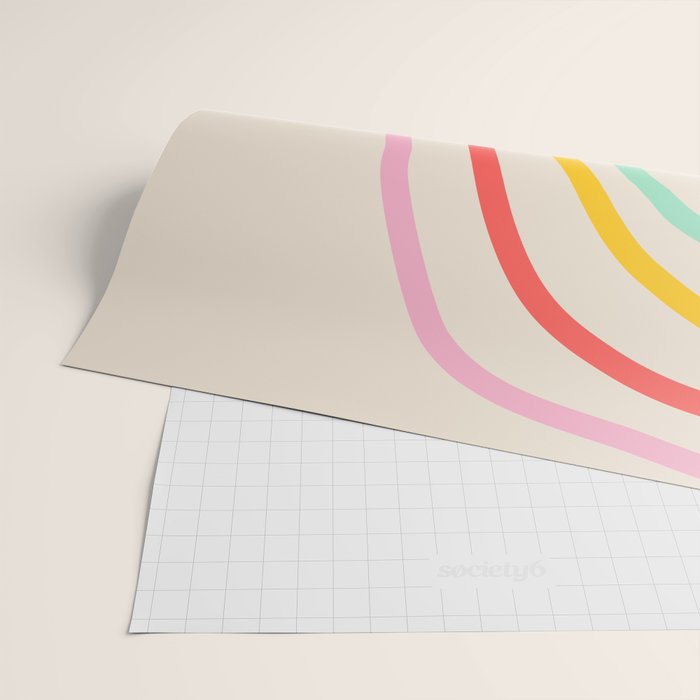 Abstract Pastel Rainbow Lines Wrapping Paper Gallery Image 2