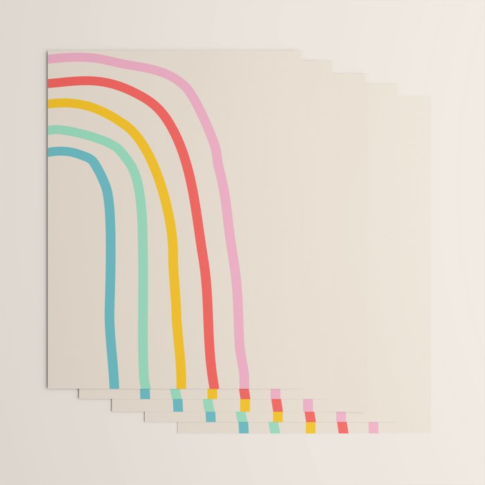 Abstract Pastel Rainbow Lines Wrapping Paper Gallery Image 3