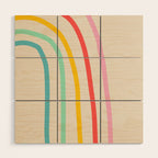 Abstract Pastel Rainbow Lines Wood Wall Art Gallery Image 1
