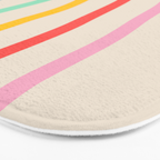Abstract Pastel Rainbow Lines Bath Mat Gallery Image 3