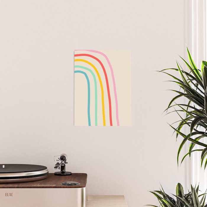 Abstract Pastel Rainbow Lines Poster Gallery Image 2