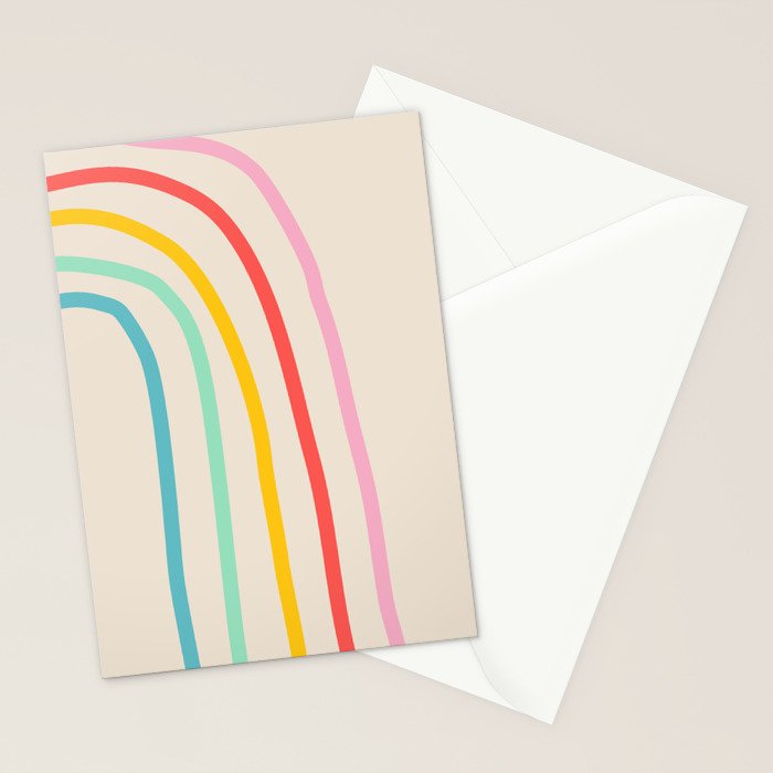 Abstract Pastel Rainbow Lines Stationery Card Gallery Image 2