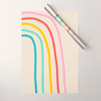 Abstract Pastel Rainbow Lines Wrapping Paper Gallery Image 1