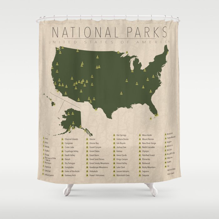 US National Parks Shower Curtain Gallery Image 1