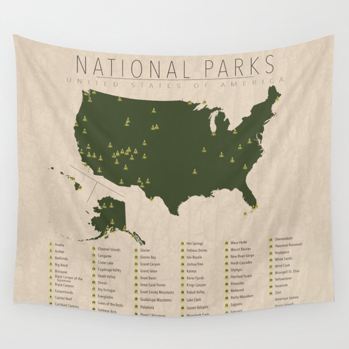US National Parks Wall Tapestry Gallery Image 4