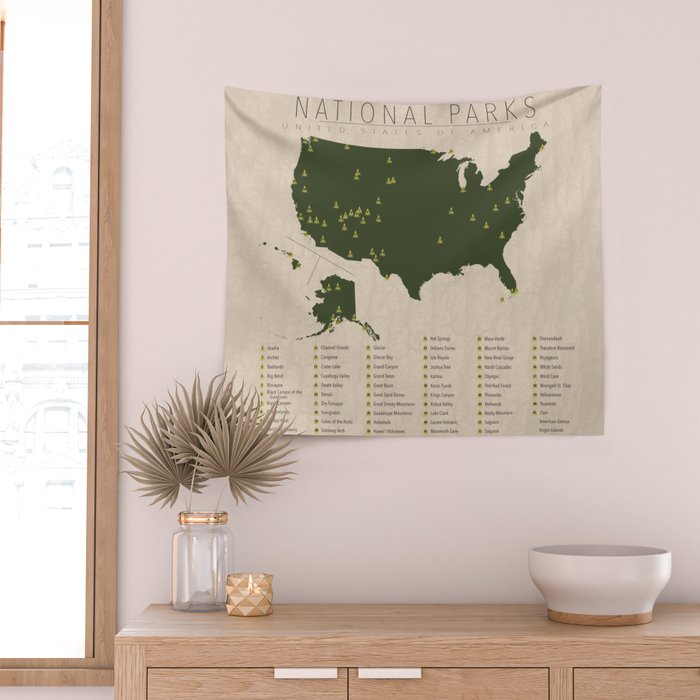 US National Parks Wall Tapestry Gallery Image 2