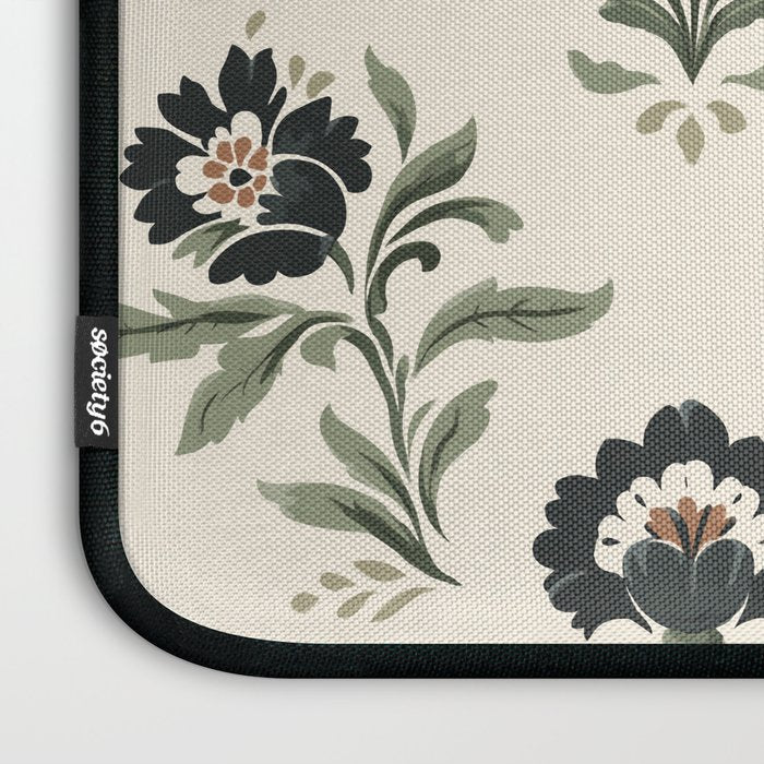 Elegant Vintage Floral Pattern Laptop Sleeve Gallery Image 3