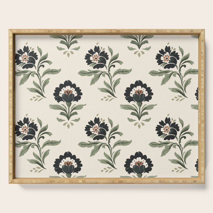 Elegant Vintage Floral Pattern Serving Tray Gallery Image 1
