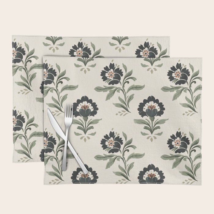Elegant Vintage Floral Pattern Placemat Gallery Image 1