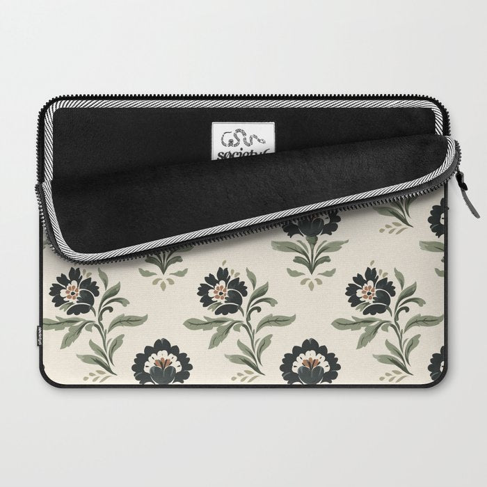 Elegant Vintage Floral Pattern Laptop Sleeve Gallery Image 2