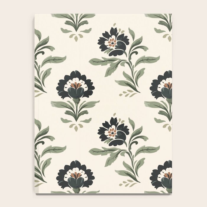 Elegant Vintage Floral Pattern Notebook Gallery Image 4