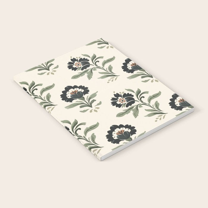 Elegant Vintage Floral Pattern Notebook Gallery Image 2