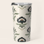 Elegant Vintage Floral Pattern Travel Mug Gallery Image 3