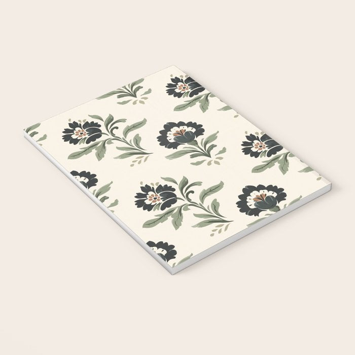 Elegant Vintage Floral Pattern Notebook Gallery Image 3