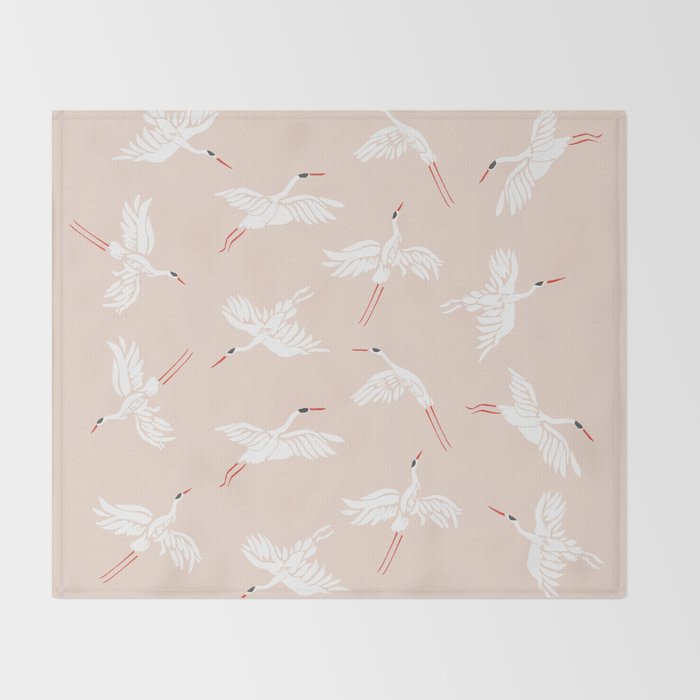 Crane Dance Throw Blanket Gallery Image 2